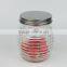 500ml Round Glass Food Container with Band Designs