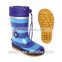 elegant non-slip high quality children rubber rain boots with collar