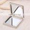 Personalized white color pu leather pocket compact mirror