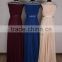 Exquisite Fancy Shinning Beaded Round Neck Lace Chiffon Long Flowy Prom Dresses