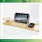DT003 Bamboo Bathtub Caddy Tray With Extending Sides and Bath Table Shelf Holds Tablet Book Phone and a Glass of Wine
