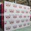 4x3 straight pop-up display with fabric graphic and 2pcs metal bases