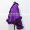 2015 purple cashmere cape with fox fur for women