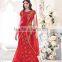 Net Red Embroidered Work Lehenga Saree