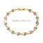 Fashionable purple cubic zircon bracelet yellow gold plated solitaire accents jewelry