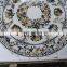 White Round Marble Stone Inlay Dinning Table Top Pietra Dura Table Top