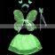HOT Kids Festival Single Layer Rose Tie Butterfly Fairy Wings Magic Wand Headband Costume Set/Birthday Party Performance Supply