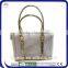 Distressed Straw Bag And Leather Decorative Bag