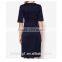 Elegant V-neckline Short Sleeves Regular Fit Women Dress with SIde Seams