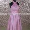 RSE684 Halter Neckline Knee Length Lavender Floral Mother Of The Bride Dresses With Jacket