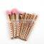 8pcs vacuum coating metal bling rose gold makeup brush wholesale