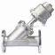Normally closed stainless steel flange pneumatic angle seat valve