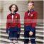 Fancy Red And Blue Contrast Color School Uniform Suit