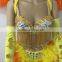Yifusha yellow feather sexy samba show costume YW657