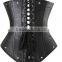 Plus Size Steel Boned Faux Leather Underbust Corset for Women