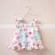 2016 New Print Design Flower Ruffles Baby Girls Dresses