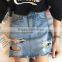 Runwaylover 4963 Sexy Europea Hot Sale Ripped Denim Skirt