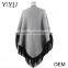 Women Winter Knitted Cashmere Poncho Capes Shawl Cardigans Sweater Coat