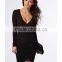 Hot Bodycon Fit Cross Over Neck Wrap Dress With Hem