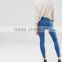 High quality stretch skinny slim fit five pocket jeans used look for lady