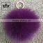 Fashionable pom pom ball real fox fur balls keychain gadgets
