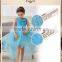 Blue Girls Kids Baby Flower Petals Party Wedding Gown Formal Fancy Dress 3-4Y