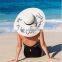 Embroidery Letters Straw Hat Summer Sun Hat Large Brimmed Hat Beach Hat