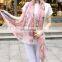 Embellish Infinity Pink Floral Printed Scarf Soft Yarn Muffler Simple Oblong Scarves