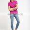 China cheap women work uniform polo t shirts blank pink design