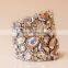 Aidocrystal Stunning All Rhinestone Aurora Borealis Old Hollywood Crystal Cuff Modern Classic Wedding Bracelet