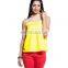 Yellow Sleeveless Lace Yoke Top