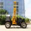 Mini 4 wheels guardrail pile driver with piling hammer