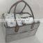 multi-function leather edge felt baby diaper organizer caddy with leather handle