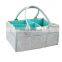 felt diaper caddy with shoulder belt trim top edge and pocket