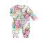 Black Dots Sunflower Long Sleeves Romper Newborn Girl Clothes Jumpsuit One Piece