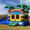 Rainbow Jungle Bouncer Castle Inflatable Kids Bounce House With Water Slide