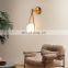Nordic Brass Drop Shape Metal Wall Lamp Minimalist Living Room Bedroom Bedside Glass Wall Lamp