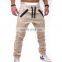 New Fashion Style Sustainable draw string pants zipper pocket striped mens joggers