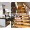 Modern Stair Floating Straight Stairs Interior Staircase with Wood Tread and Glass Railing