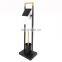 Bamboo and Steel Powder Coating Toilet Paper Holder Popular Bathroom Paper Holder New Design Standing Toilet Paper Holder T