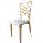 New pp plastic metallic frame dinning free church chair covers for wedding