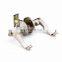 New design zinc die casting satin nickel tubular flush double door handle lever lock for interior wooden door