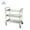 Morntrip Best Selling Hospital Treatment Cart Stainless Steel Car For Nursing Medical Dressing Carriage Vehicle Medicine Trolley