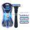 1 Handle and 4 Refill Cartridges Disposable Shaving Razor For Men Triple Blades Stainless Steel Razor Beard Shaver KL3-03