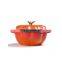 Halloween gifts Orange cast Iron enamel pumpkin shape pot casserole