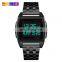 New Arrival Custom Design Skmei 1368 Gold Plated Luxury Wristwatch Stainless Steel Band Square Men Digital Watch