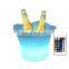 Ice Bucket Trays Rechargeable Light Up Beer Cooler Plastic Wine Ice Bucket Tongs Double-layer Hotel Bar Wine Bucket