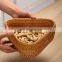 Hot SAle Rattan Woven Triangle Tray Set Of 3, Handcrafted Fruit Bread Nuts Candies Storage Box Basket