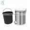 Metal Garbage Kitchen Round Dust Bin With The Foot Pedal Stainless Steel Trash Can