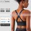 Fashion Custom Private Label Training Sports Wear High Impact Sports Bra Leather Black